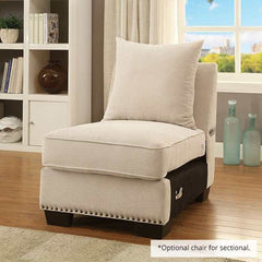Skyler Beige Armless Chair - Ornate Home