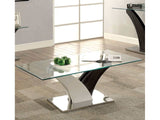 Sloane - White/Dark Gray & Chrome Coffee Table - Ornate Home
