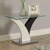 Sloane White/Dark Gray/Chrome End Table - Ornate Home