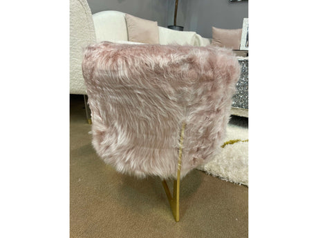 Small Accent Pouf Light Pink & Gold Finish - Ornate Home