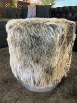 Small Accent Pouf Silver - Ornate Home