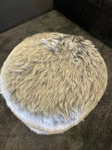 Small Accent Pouf Silver - Ornate Home