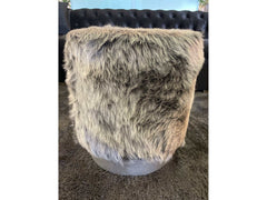 Small Accent Pouf Silver - Ornate Home