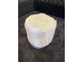 Small Accent Pouf White - Ornate Home