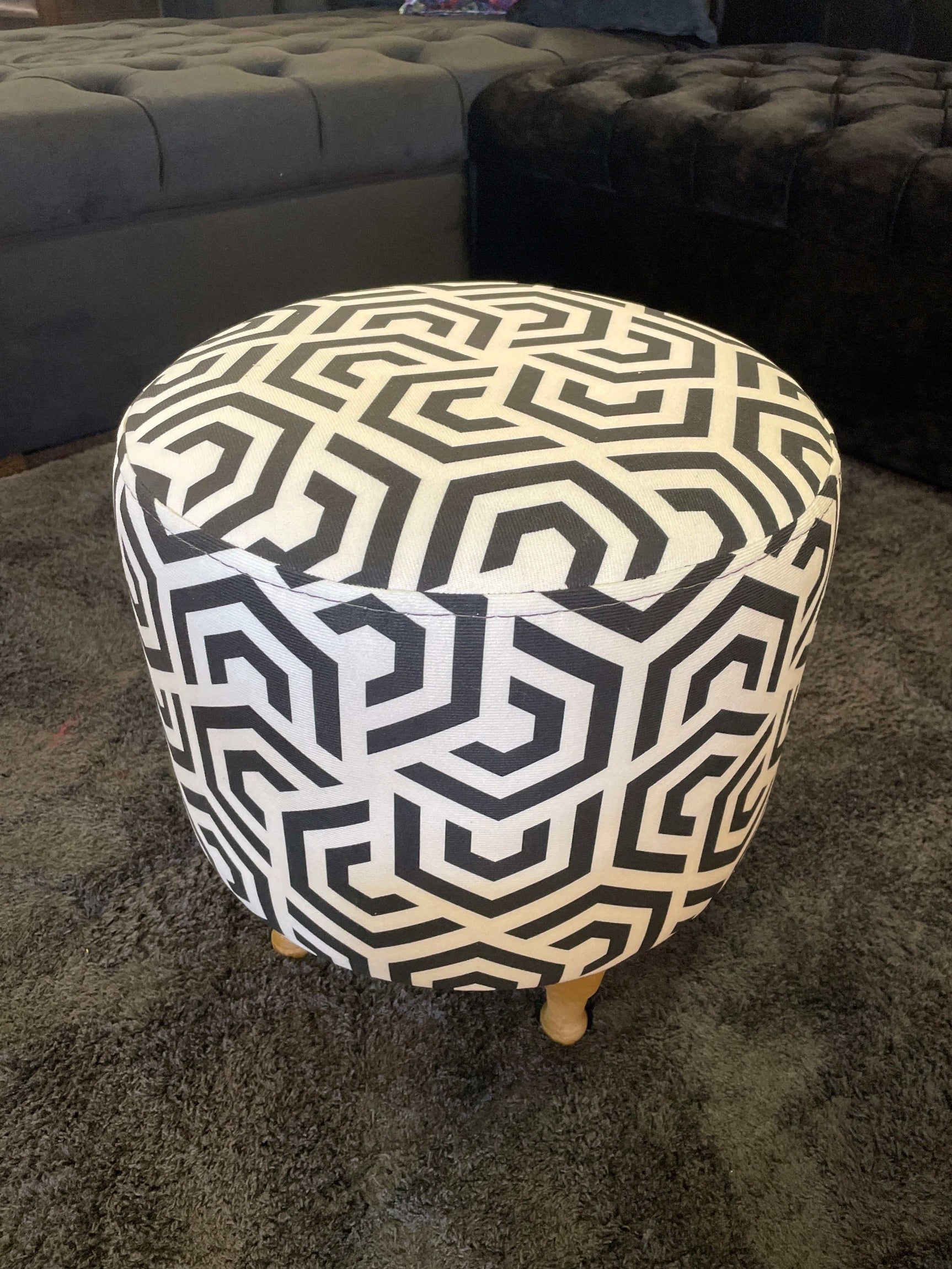Small Multi Color Accent Pouf - Ornate Home