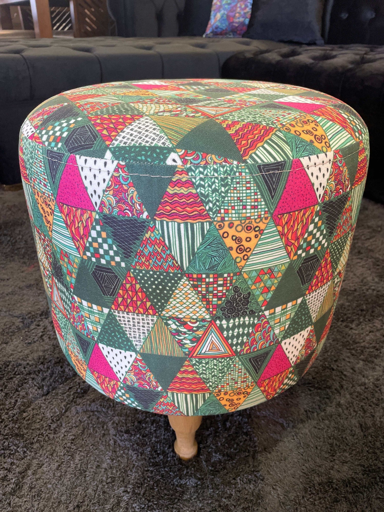 Small Multi Color Accent Pouf - Ornate Home