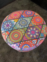 Small Multi Color Accent Pouf - Ornate Home