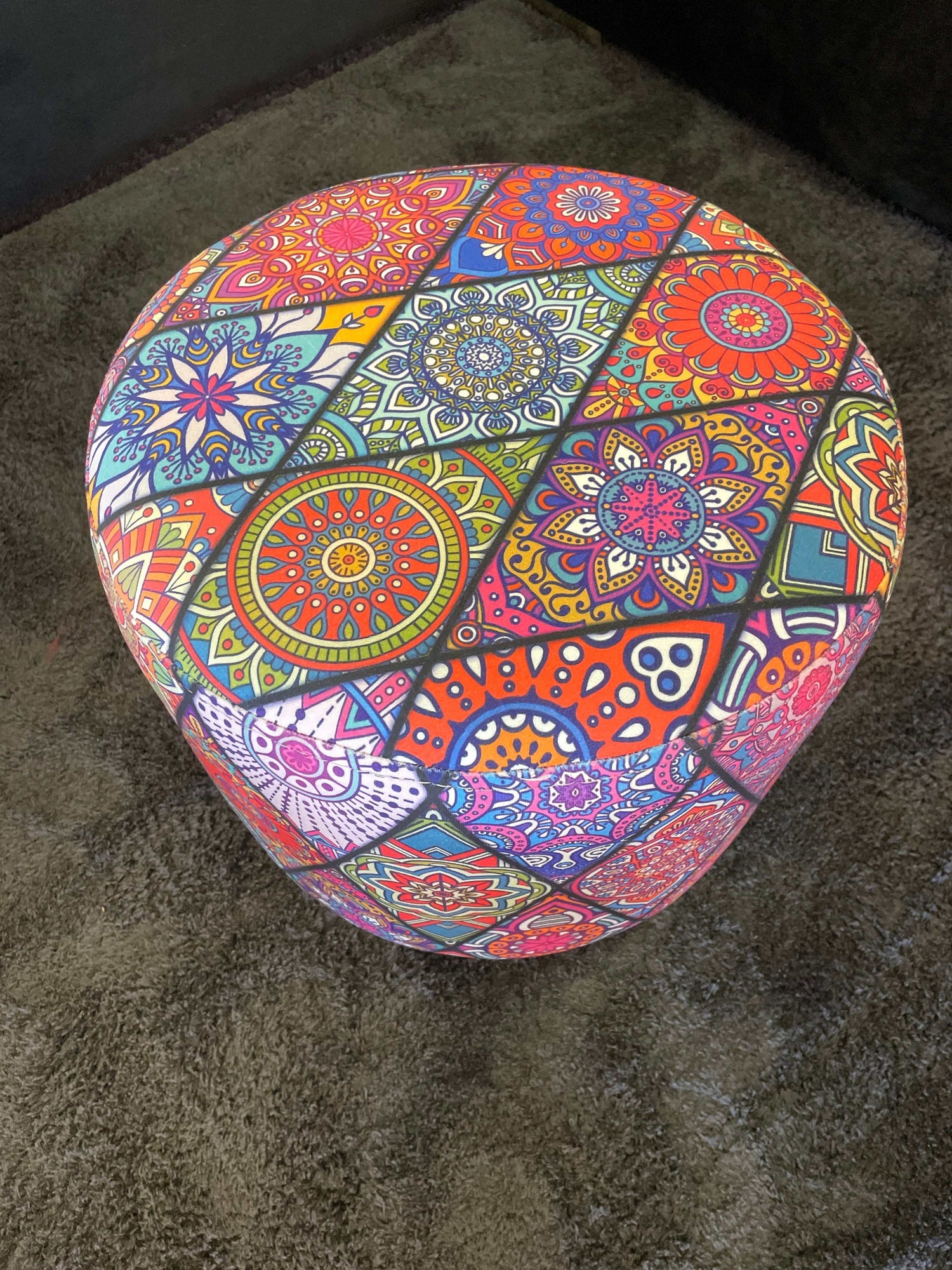 Small Multi Color Accent Pouf - Ornate Home