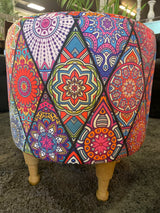 Small Multi Color Accent Pouf - Ornate Home