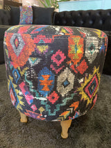 Small Multi Color Accent Pouf - Ornate Home