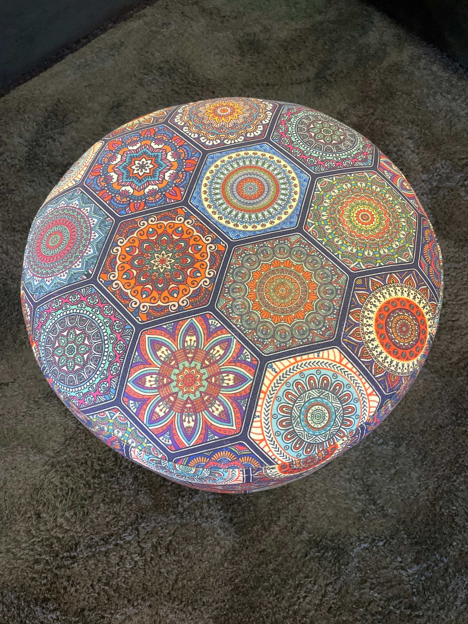 Small Multi Color Accent Pouf - Ornate Home