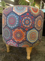 Small Multi Color Accent Pouf - Ornate Home