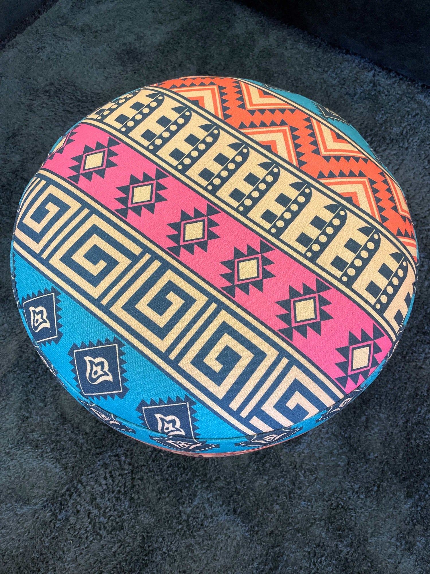 Small Multi Color Accent Pouf - Ornate Home