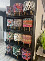 Small Multi Color Accent Pouf - Ornate Home