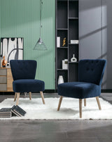 Smithe Teddy Button Accent Slipper Chair Blue - Ornate Home