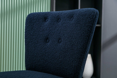 Smithe Teddy Button Accent Slipper Chair Blue - Ornate Home