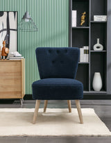 Smithe Teddy Button Accent Slipper Chair Blue - Ornate Home