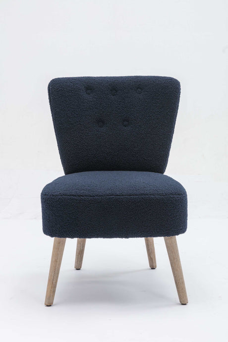 Smithe Teddy Button Accent Slipper Chair Blue - Ornate Home