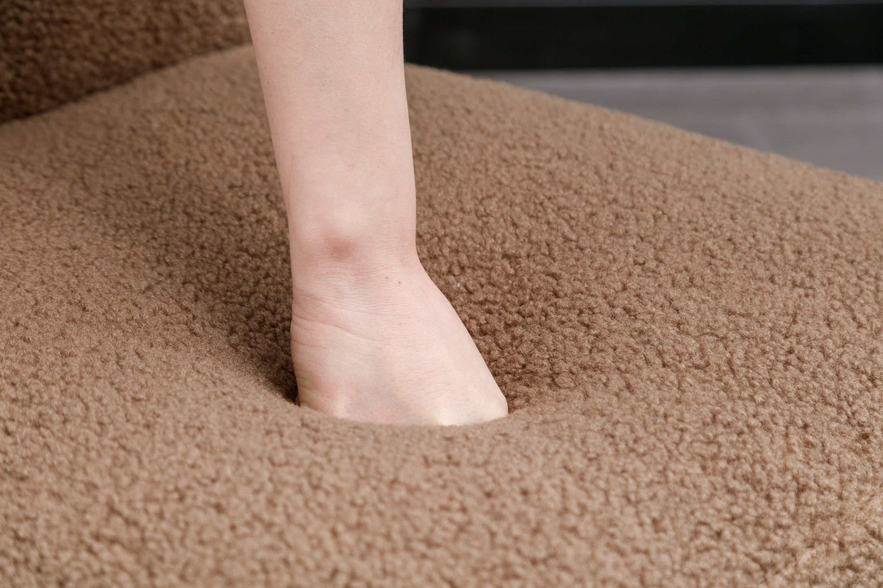 Smithe Teddy Button Accent Slipper Chair Brown - Ornate Home