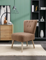 Smithe Teddy Button Accent Slipper Chair Brown - Ornate Home