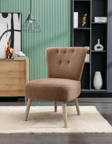 Smithe Teddy Button Accent Slipper Chair Brown - Ornate Home