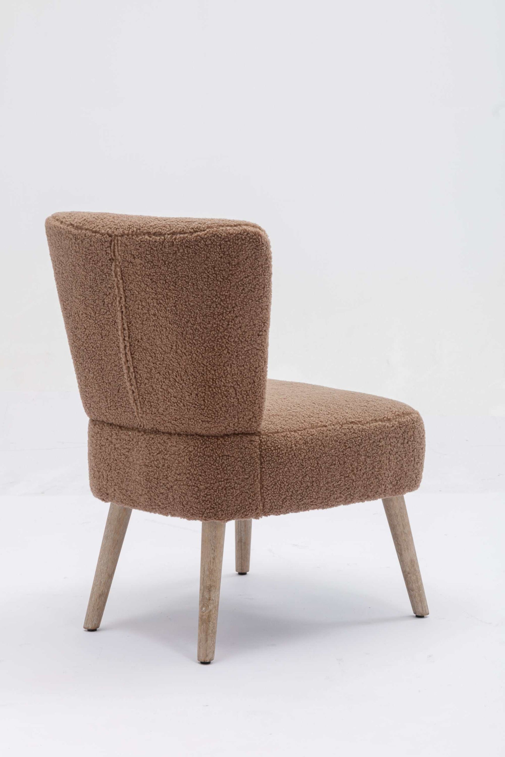 Smithe Teddy Button Accent Slipper Chair Brown - Ornate Home