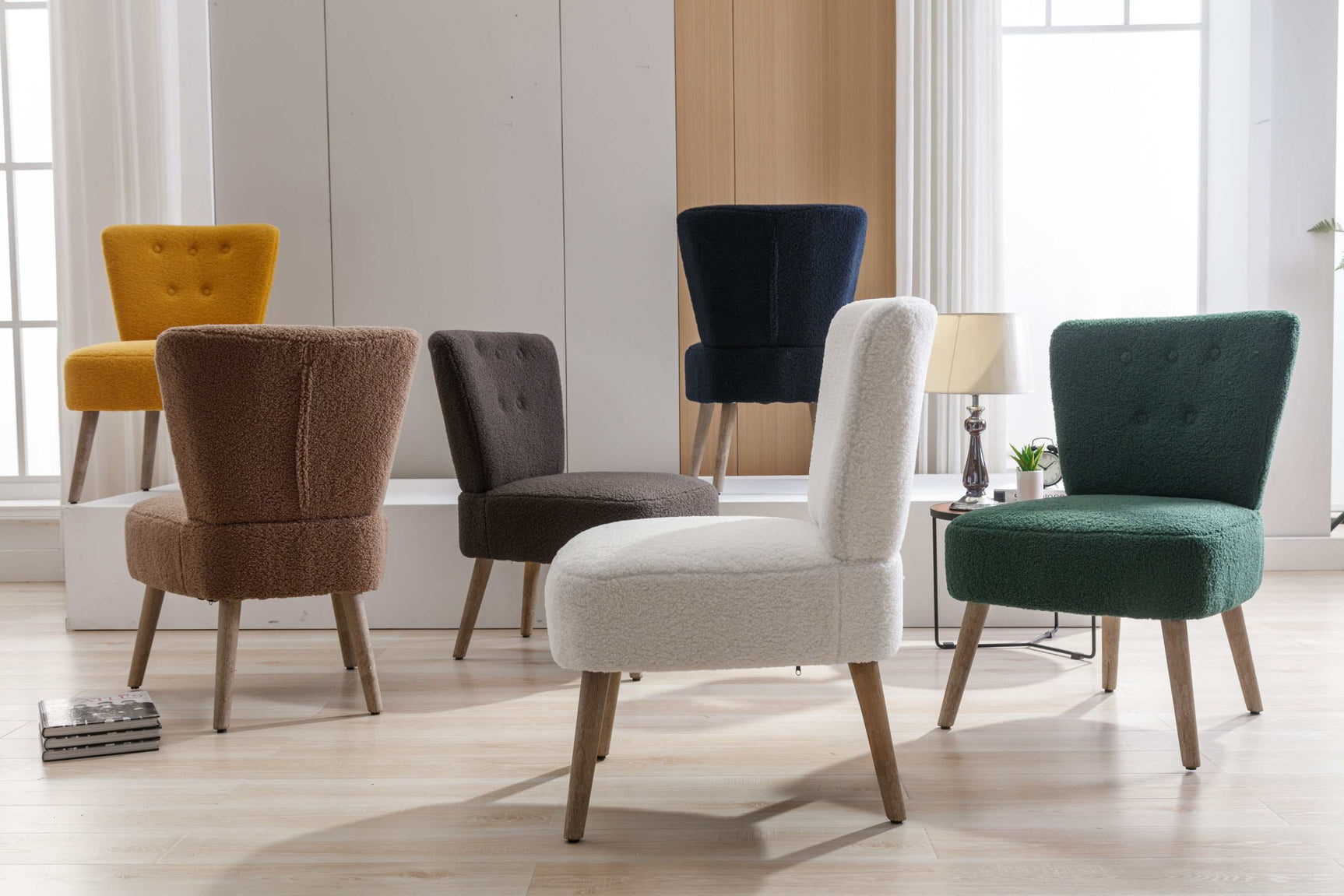 Smithe Teddy Button Accent Slipper Chair Brown - Ornate Home