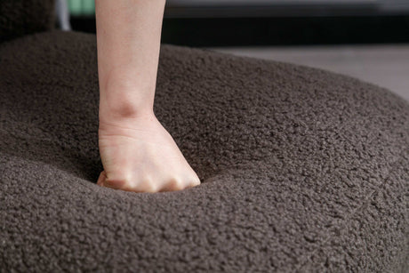 Smithe Teddy Button Accent Slipper Chair Dark Gray - Ornate Home