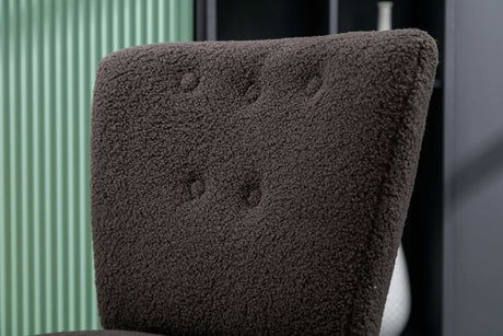 Smithe Teddy Button Accent Slipper Chair Dark Gray - Ornate Home