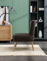 Smithe Teddy Button Accent Slipper Chair Dark Gray - Ornate Home