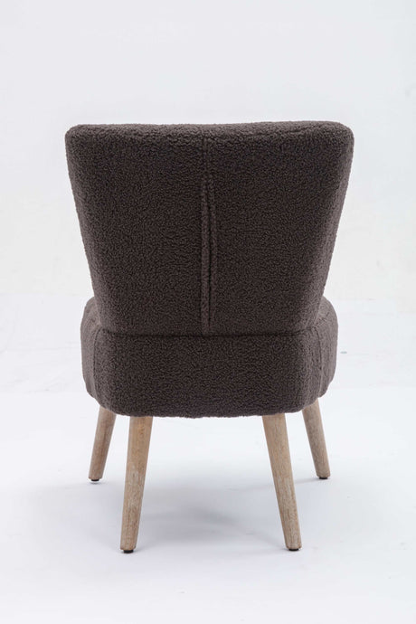 Smithe Teddy Button Accent Slipper Chair Dark Gray - Ornate Home