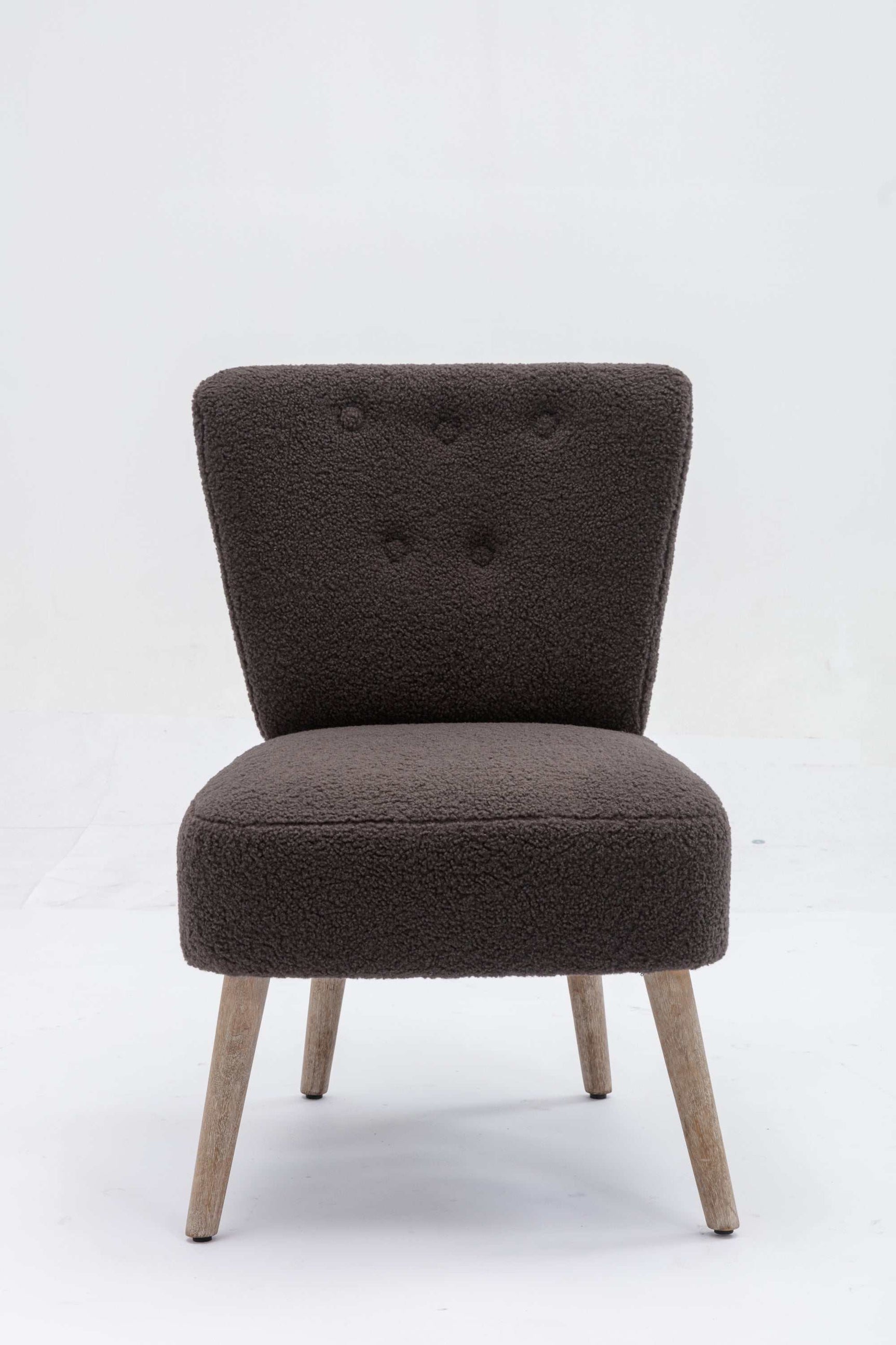 Smithe Teddy Button Accent Slipper Chair Dark Gray - Ornate Home