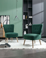 Smithe Teddy Button Accent Slipper Chair Green - Ornate Home