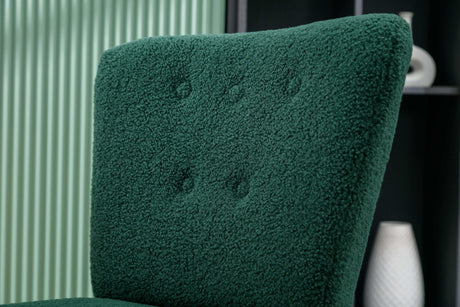 Smithe Teddy Button Accent Slipper Chair Green - Ornate Home