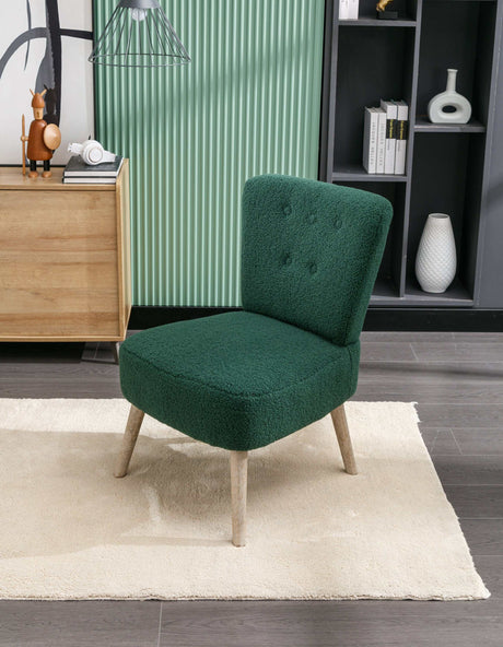 Smithe Teddy Button Accent Slipper Chair Green - Ornate Home