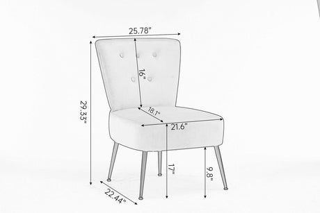 Smithe Teddy Button Accent Slipper Chair Ivory White - Ornate Home