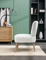 Smithe Teddy Button Accent Slipper Chair White - Ornate Home