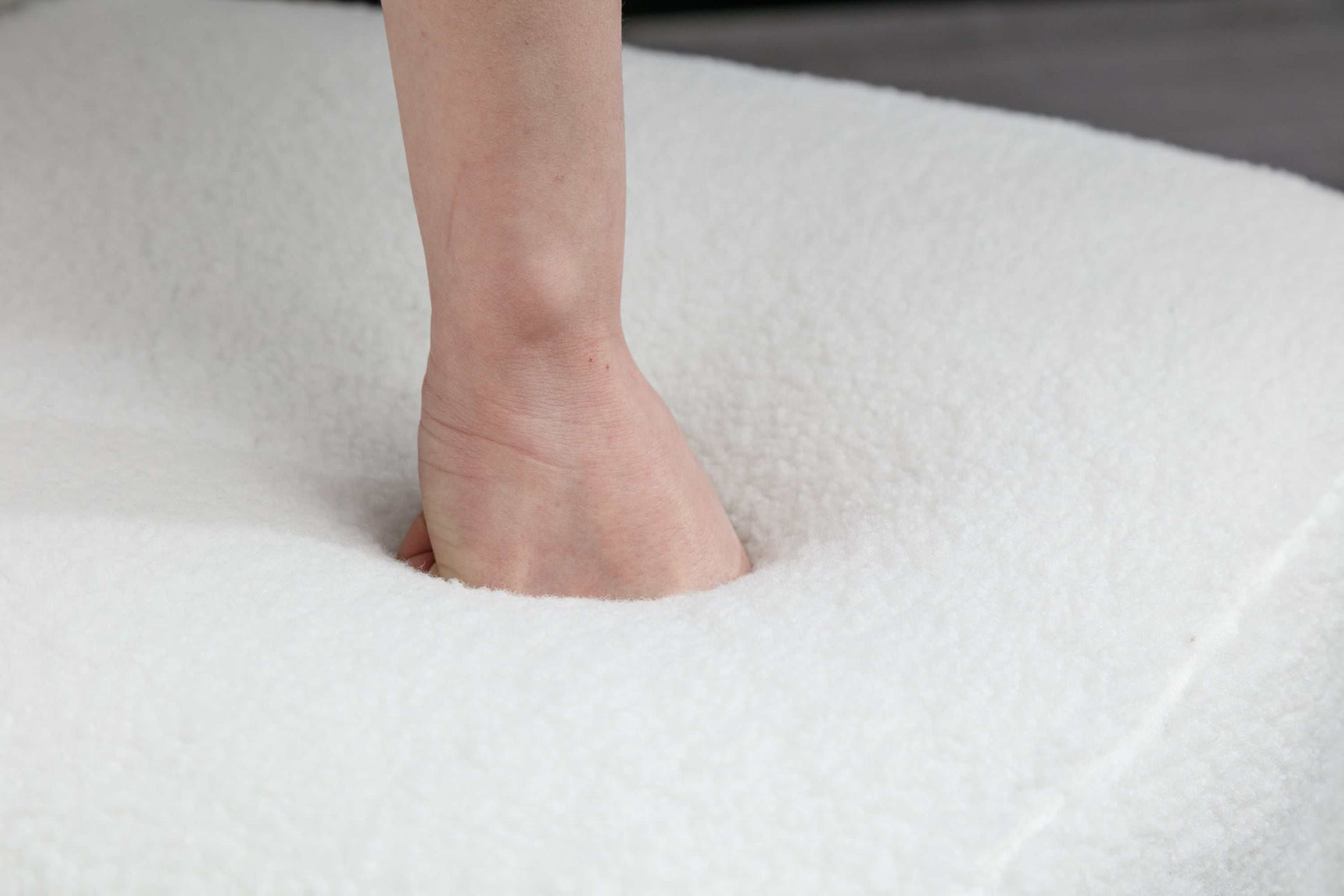 Smithe Teddy Button Accent Slipper Chair White - Ornate Home