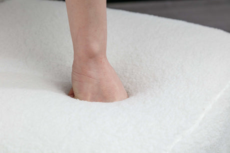 Smithe Teddy Button Accent Slipper Chair White - Ornate Home