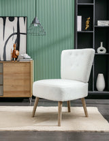 Smithe Teddy Button Accent Slipper Chair White - Ornate Home