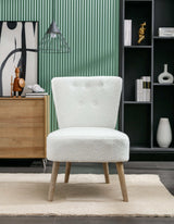 Smithe Teddy Button Accent Slipper Chair White - Ornate Home