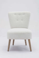 Smithe Teddy Button Accent Slipper Chair White - Ornate Home