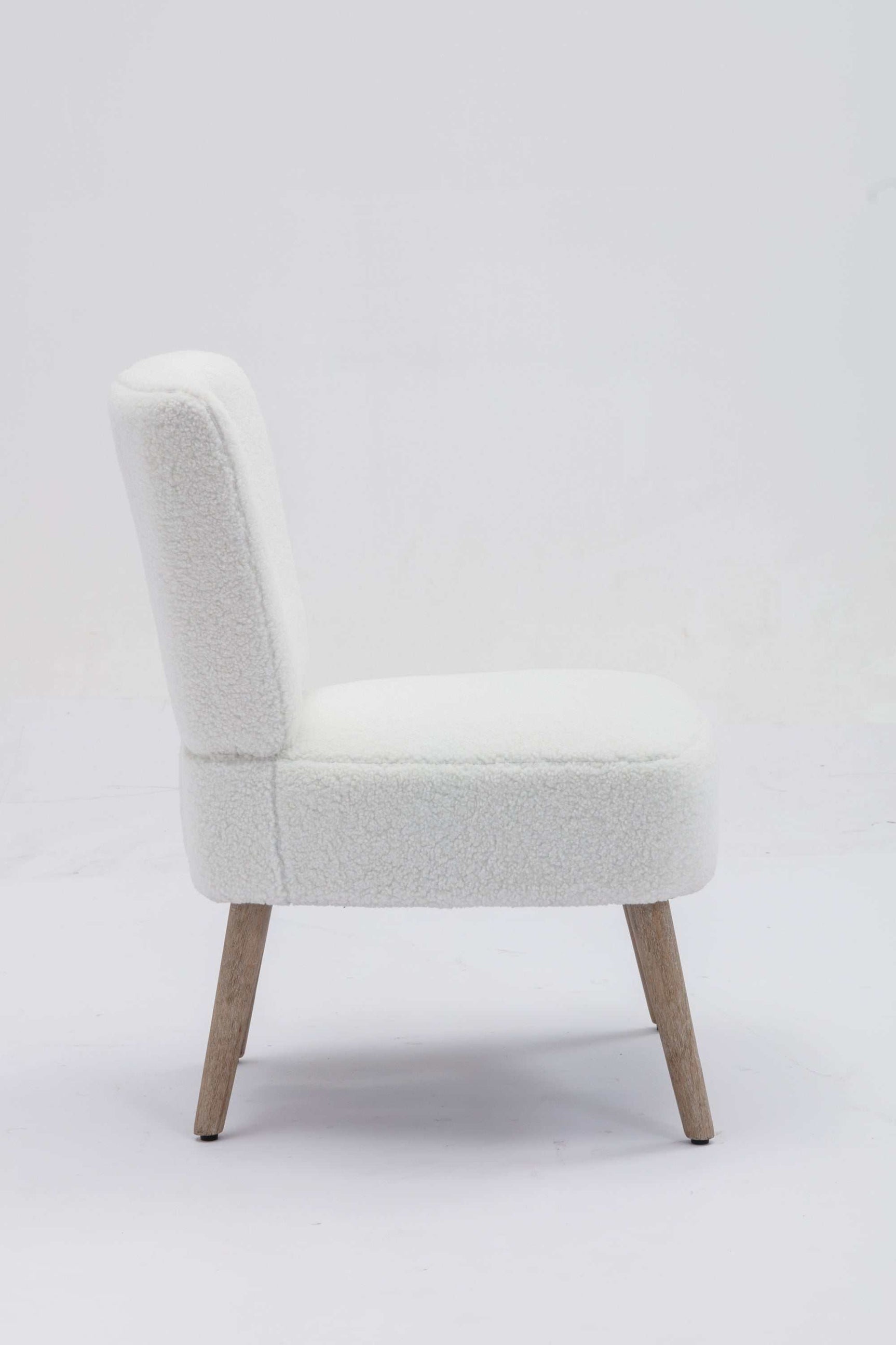 Smithe Teddy Button Accent Slipper Chair White - Ornate Home