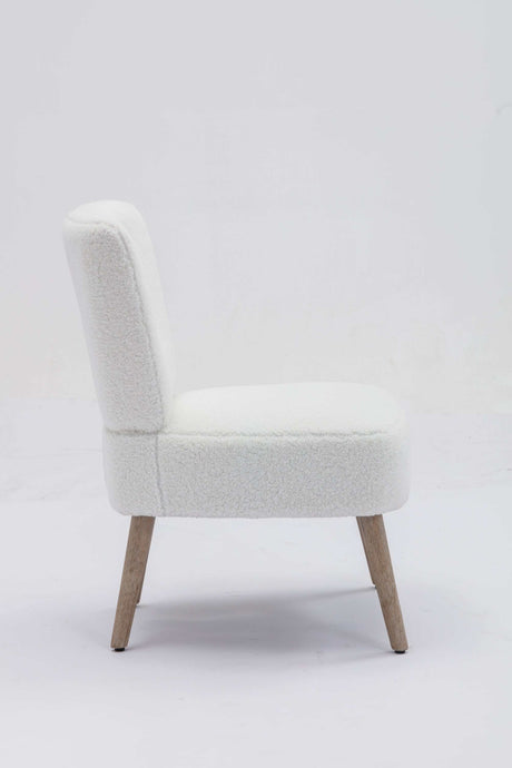 Smithe Teddy Button Accent Slipper Chair White - Ornate Home