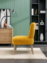 Smithe Teddy Button Accent Slipper Chair Yellow - Ornate Home