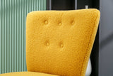 Smithe Teddy Button Accent Slipper Chair Yellow - Ornate Home