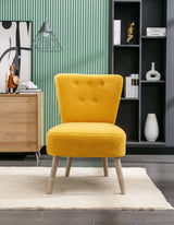 Smithe Teddy Button Accent Slipper Chair Yellow - Ornate Home