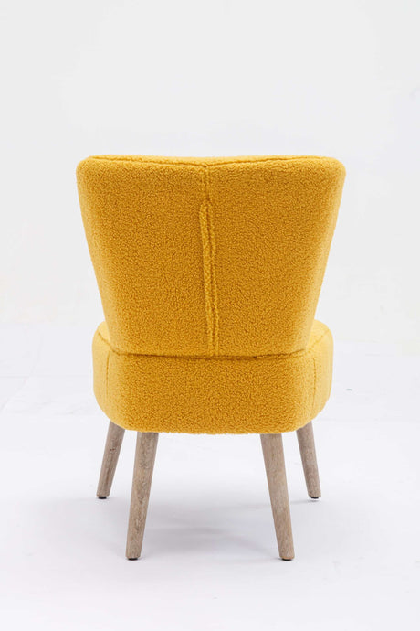 Smithe Teddy Button Accent Slipper Chair Yellow - Ornate Home