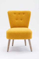 Smithe Teddy Button Accent Slipper Chair Yellow - Ornate Home