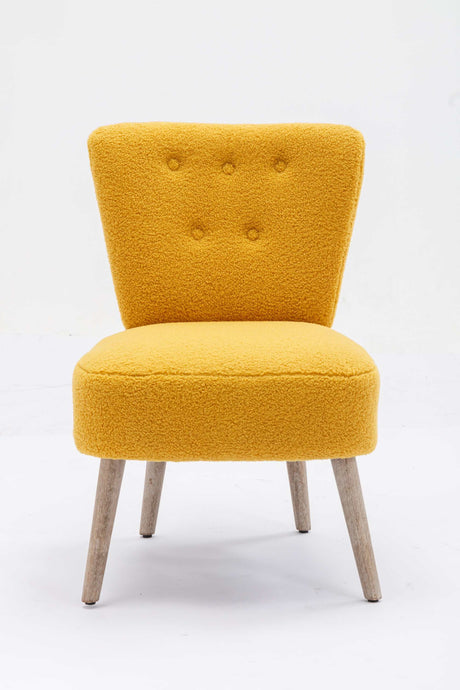 Smithe Teddy Button Accent Slipper Chair Yellow - Ornate Home